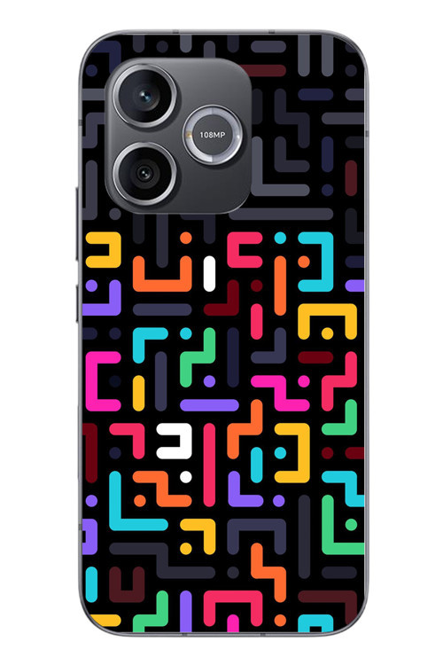 Honor 600 Uyumlu Renkli Karışık Çizgiler Baskılı Silikon Kılıf