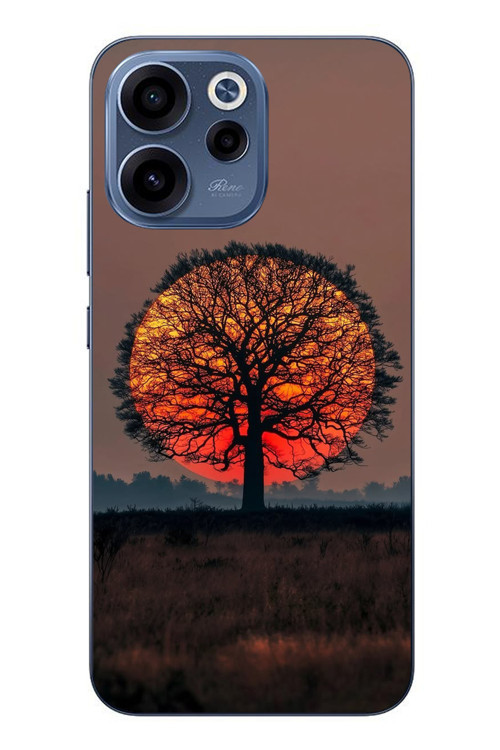Oppo Reno 15F Uyumlu Güneşe Denk Gelen Ağaç Baskılı Silikon Kılıf