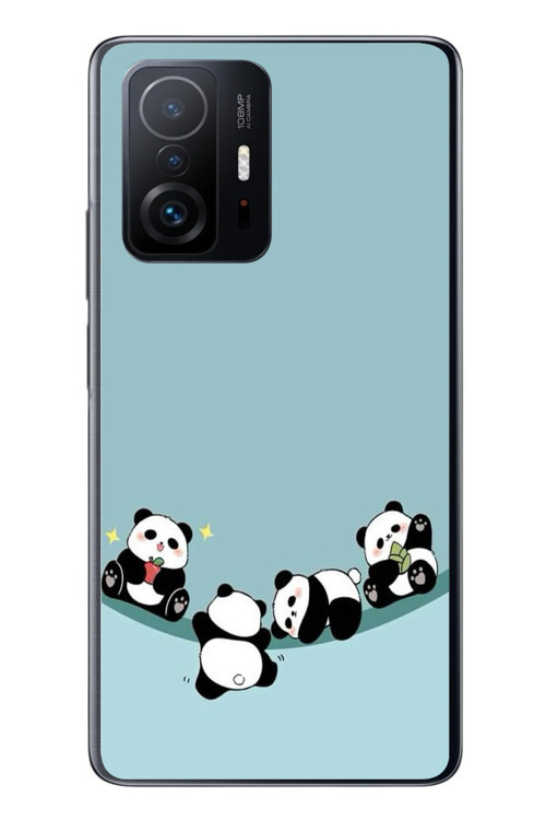 Xiaomi Mi 11 T-11 T Pro Uyumlu Panda Ailesi Baskılı Silikon Kılıf