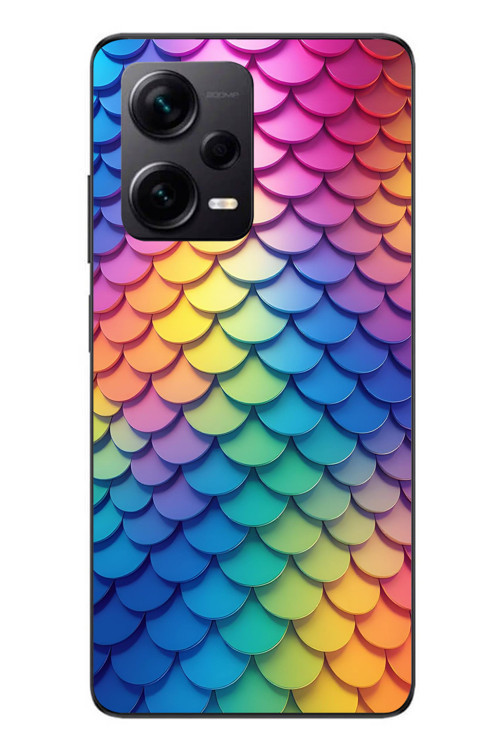 Redmi Note 12 Pro Plus Uyumlu Gökkuşağı Renkleri Baskılı Silikon Kılıf