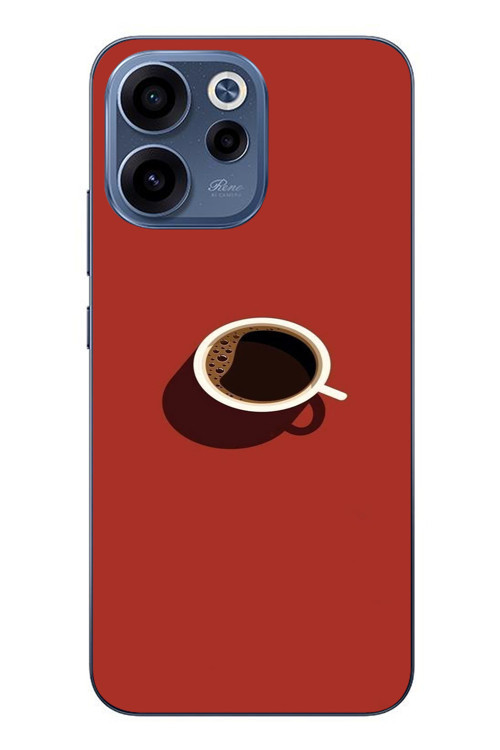 Oppo Reno 15F Uyumlu Sade Kahve Kupası Baskılı Silikon Kılıf