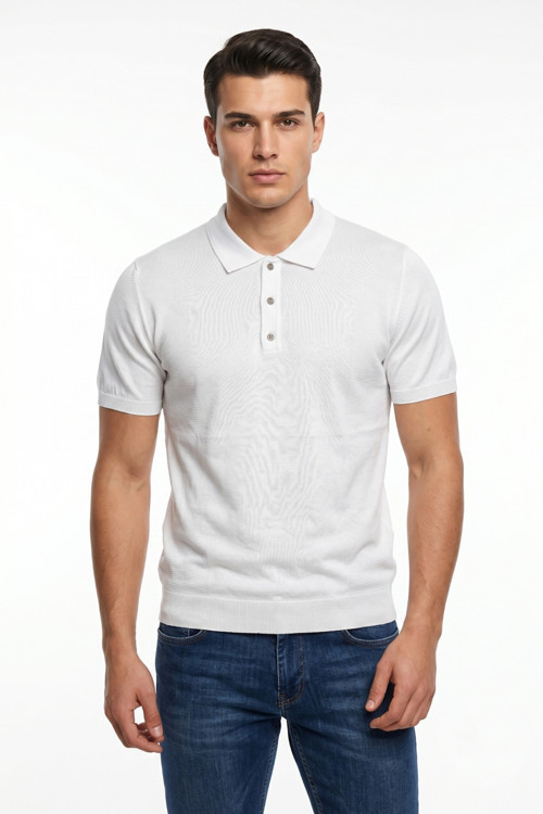 Erkek Polo Yaka Kısa Kollu Triko Tişört Regular Kalıp BGL-ST05560