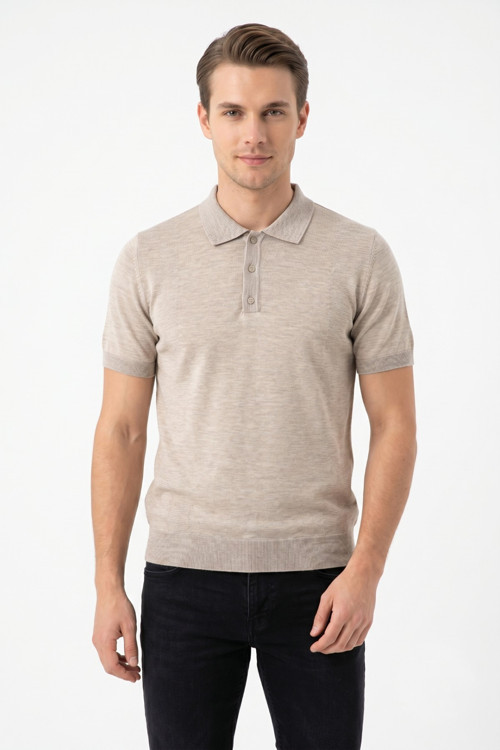 Erkek Polo Yaka Kısa Kollu Triko Tişört Regular Kalıp BGL-ST05560