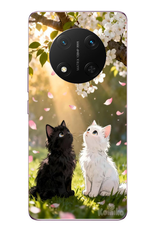 Honor Magic 7 Lite Uyumlu İlkbahar Kedileri Baskılı Silikon Kılıf