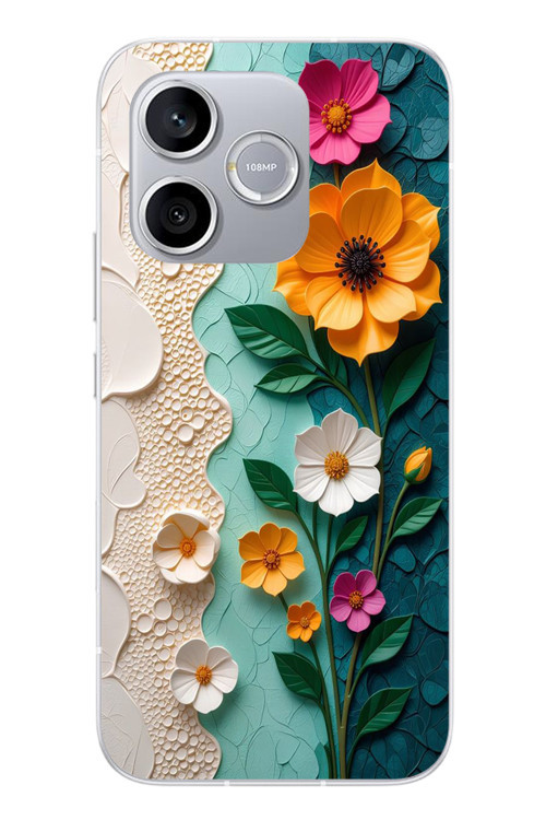 Honor 600 Lite Uyumlu Güzel Modern Çiçekler Baskılı Silikon Kılıf