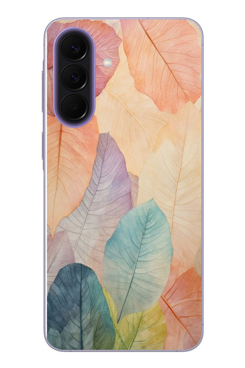 Samsung Galaxy A57 Uyumlu Hafif Yapraklar Baskılı Silikon Kılıf