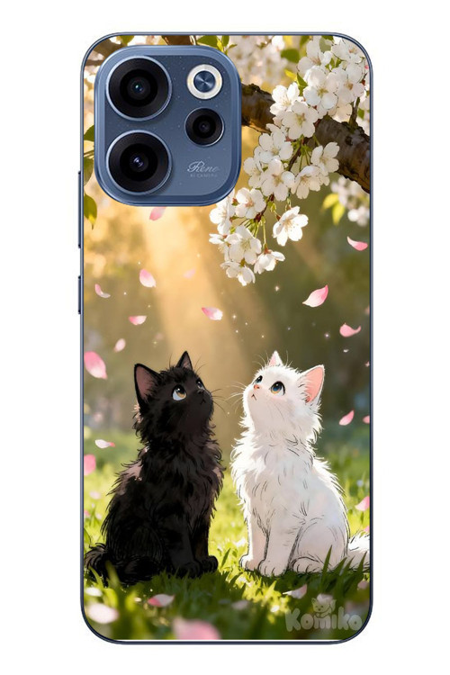 Oppo Reno 15F Uyumlu İlkbahar Kedileri Baskılı Silikon Kılıf