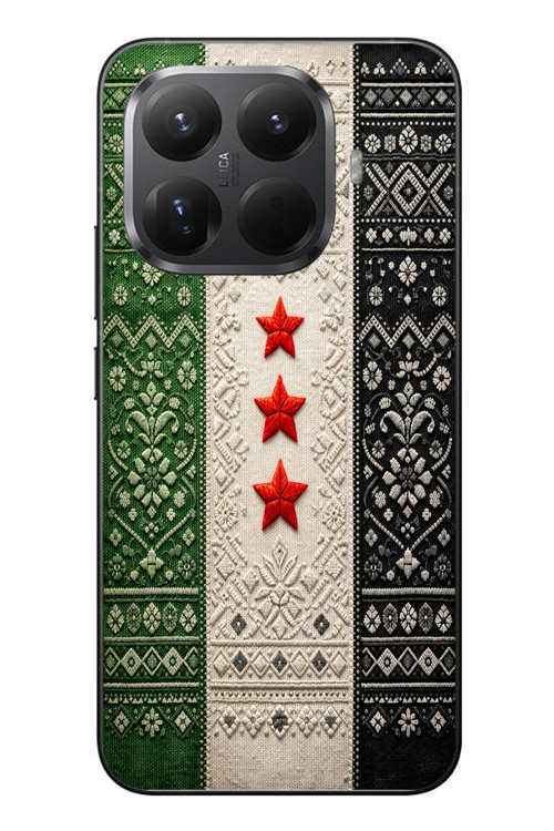 Xiaomi Mi 15T Pro Uyumlu Suriye Bayrağı Dokuma Baskılı Silikon Kılıf