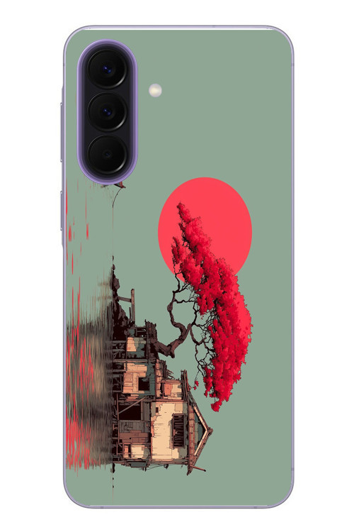 Samsung Galaxy A57 Uyumlu Sahil Evi Baskılı Silikon Kılıf