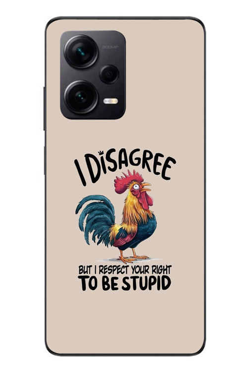 Redmi Note 12 Pro Plus Uyumlu I Disagree Baskılı Silikon Kılıf
