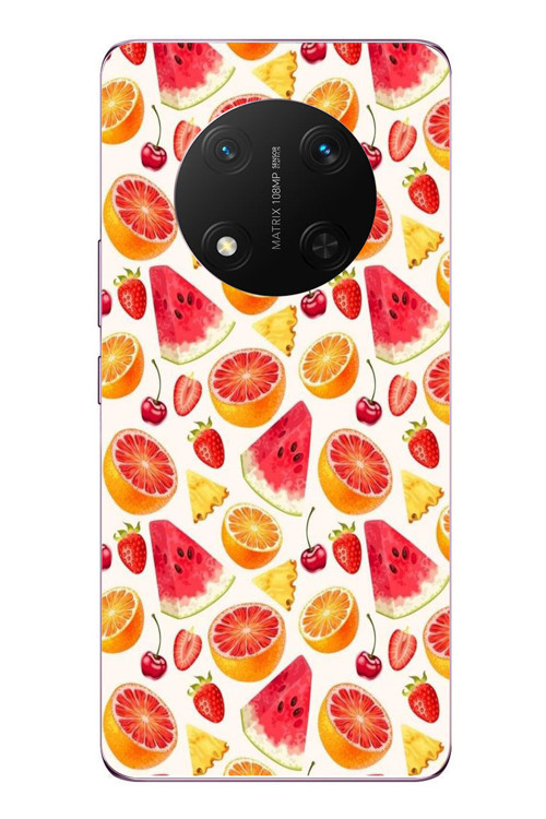 Honor Magic 7 Lite Uyumlu Karpuz ve Kan Portakalı Baskılı Silikon Kılıf