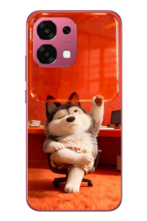 Oppo A6 Pro Uyumlu Keyifli Köpek Baskılı Silikon Kılıf