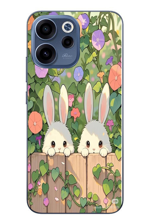 Oppo Reno 15F Uyumlu Tavşan Kardeşler Baskılı Silikon Kılıf