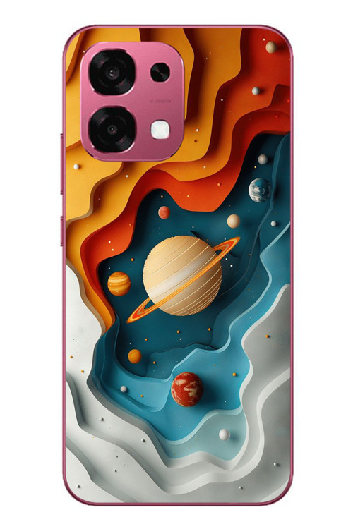 Oppo A6 Pro Uyumlu Uzay Renk Paleti Baskılı Silikon Kılıf