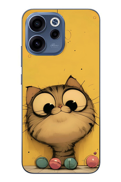 Oppo Reno 15F Uyumlu Kedi Çizgisi Baskılı Silikon Kılıf