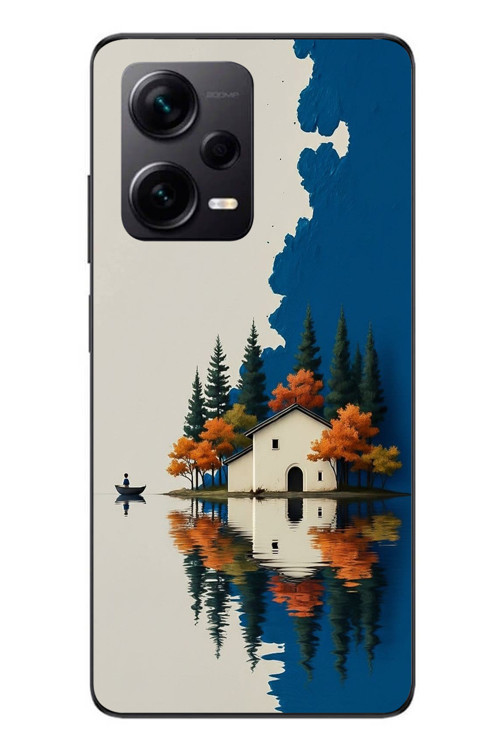 Redmi Note 12 Pro Plus Uyumlu Sonbahar Evi Baskılı Silikon Kılıf