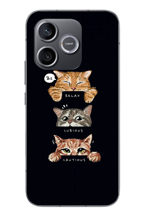 Honor 600 Uyumlu Kedi Halleri Baskılı Silikon Kılıf
