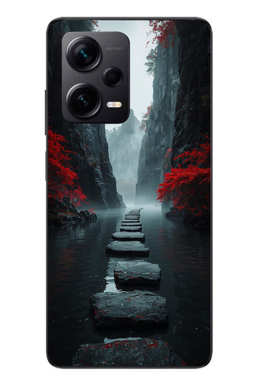 Redmi Note 12 Pro Plus Uyumlu Karanlık Yolu Baskılı Silikon Kılıf