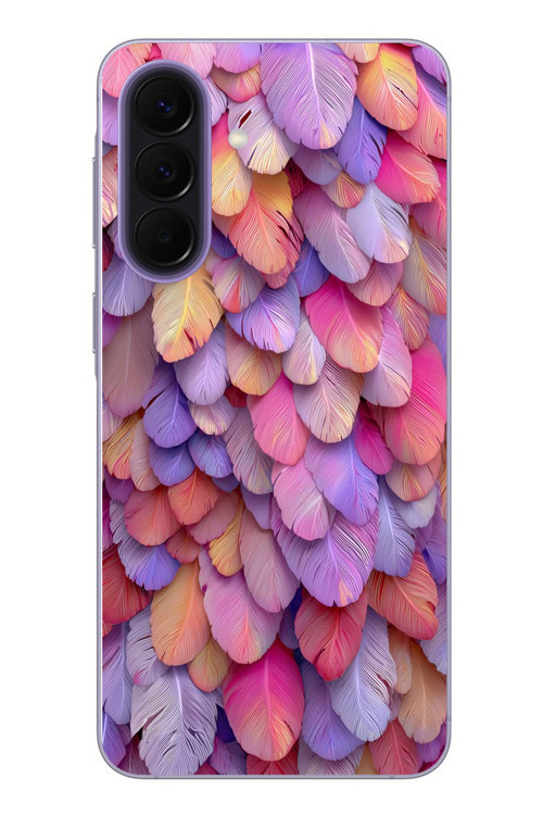 Samsung Galaxy A57 Uyumlu Tüylü Kalpler Baskılı Silikon Kılıf