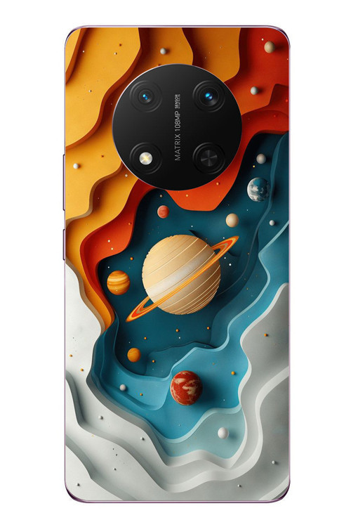 Honor Magic 7 Lite Uyumlu Uzay Renk Paleti Baskılı Silikon Kılıf