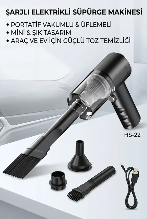 Portatif Mini Araç Süpürgesi El Tipi Kullanışlı Oto Temizlik Süpürgesi Ürün Modeli