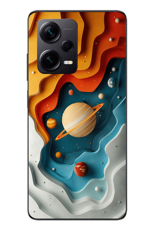 Redmi Note 12 Pro Plus Uyumlu Uzay Renk Paleti Baskılı Silikon Kılıf