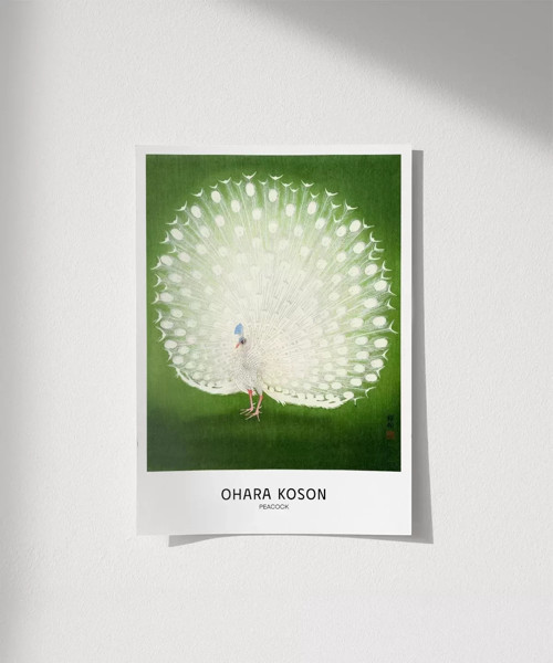 Çerçevesiz Poster Ohara Koson Tavuskuşu