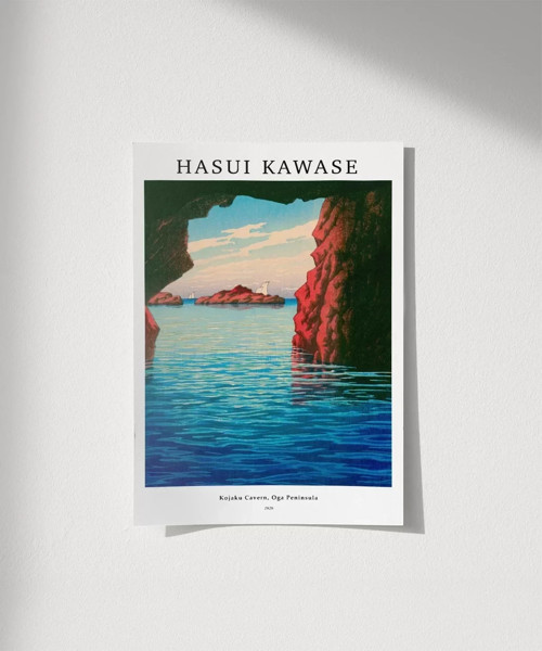 Çerçevesiz Poster Hasui Kawase Kojaku Mağarası Oga Yarımadası