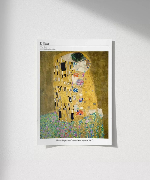 Çerçevesiz Poster Gustav Klimt Öpücük 1