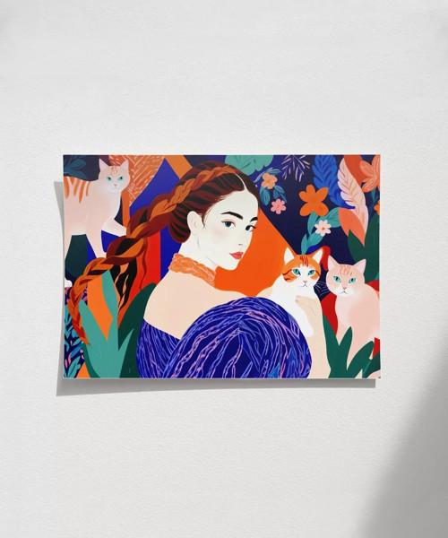 Çerçevesiz Poster Floral Harmoni ve Dostluk