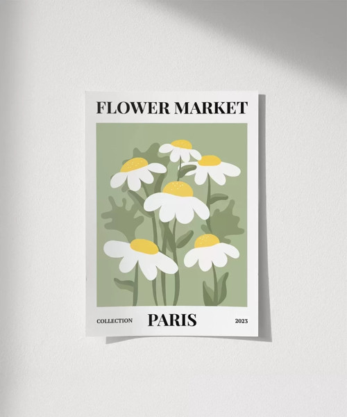 Çerçevesiz Poster Paris'in Neşeli Papatyaları