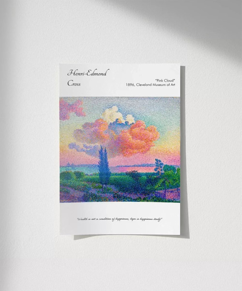 Çerçevesiz Poster Henri-Edmond Cross Pembe Bulut