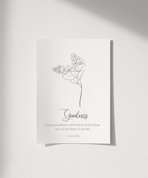 Çerçevesiz Poster Goodness Temalı Minimalist