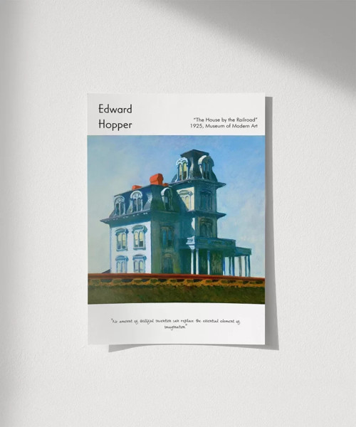 Çerçevesiz Poster Edward Hopper Demiryolunun Yanındaki Ev