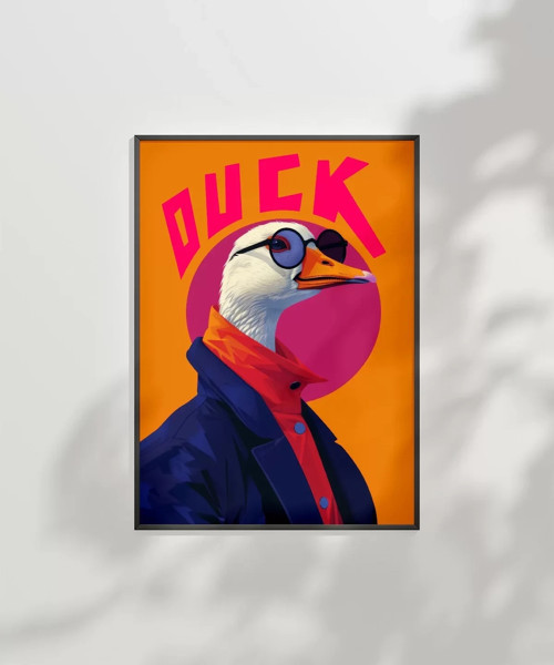 Çerçevesiz Poster Şık Ördek