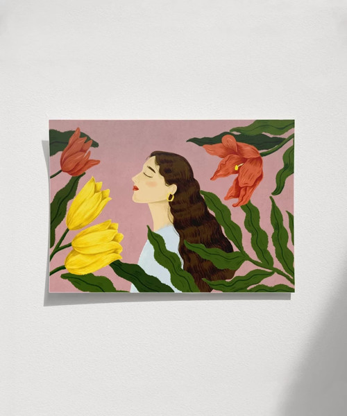 Çerçevesiz Poster Floral Melodi