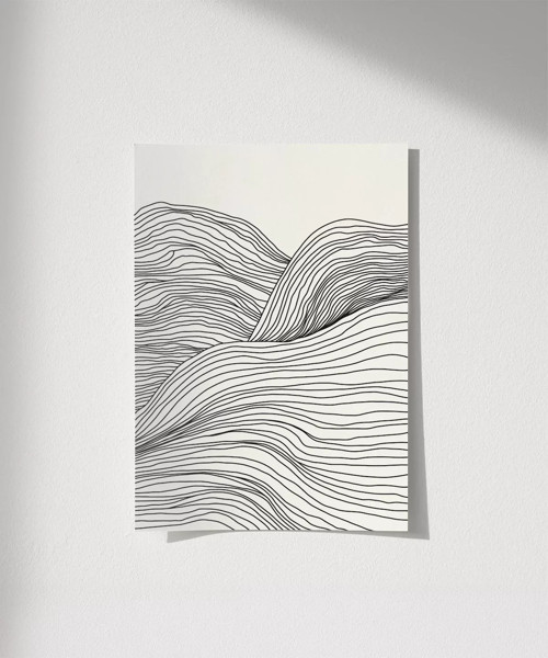 Çerçevesiz Poster Dalga Formlu Modern
