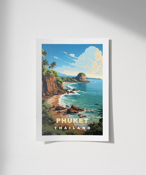 Çerçevesiz Poster Phuket Tropik Sahil Manzarası