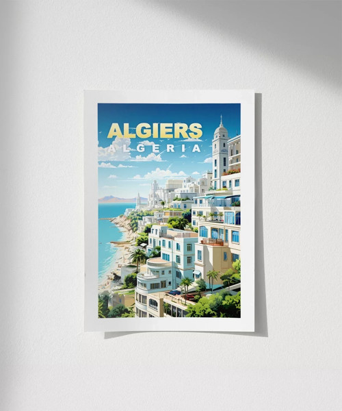 Çerçevesiz Poster Algiers Coastal Serenity
