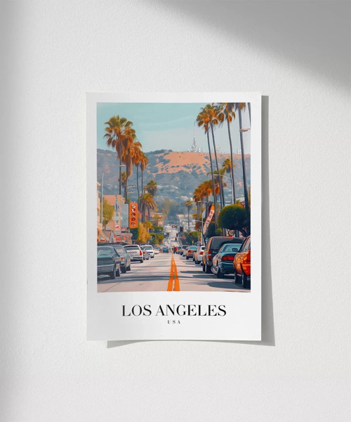 Çerçevesiz Poster Los Angeles Sokak Manzarası