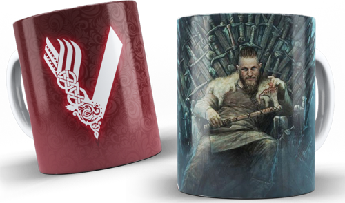 Vikings Serisi Baskılı Kupa Bardak Model 3