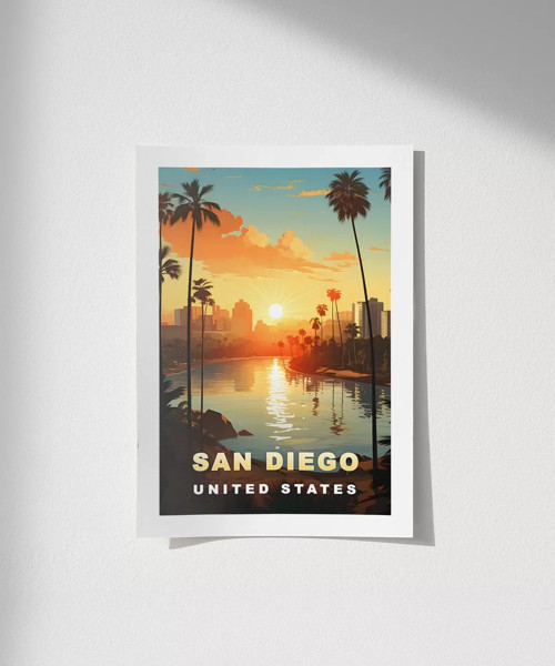 Çerçevesiz Poster San Diego Gün Batımı