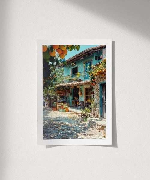 Çerçevesiz Poster Taş Sokakların Huzuru