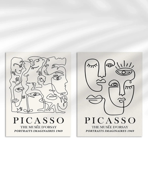 Çerçevesiz Poster Picasso İlhamlı 2'li