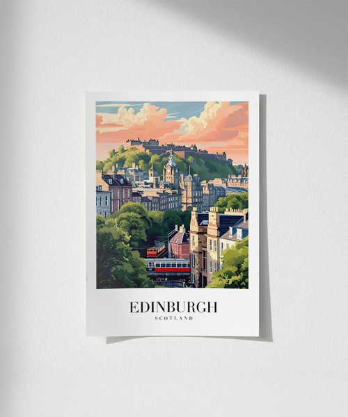Çerçevesiz Poster Edinburgh'un Tarihi Tepeleri