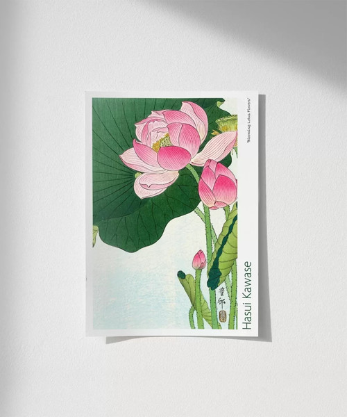 Çerçevesiz Poster Ohara Koson Çiçek Açan Lotus Çiçekleri 2