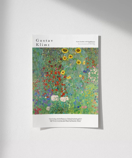 Çerçevesiz Poster Gustav Klimt Ayçiçekli Çiftlik Bahçesi
