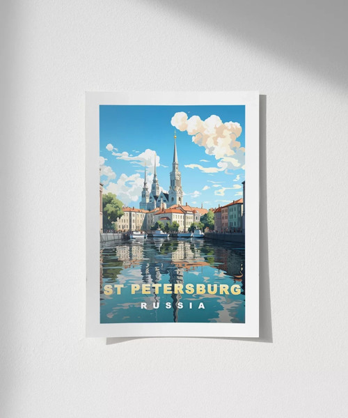 Çerçevesiz Poster St. Petersburg Kanal Manzarası