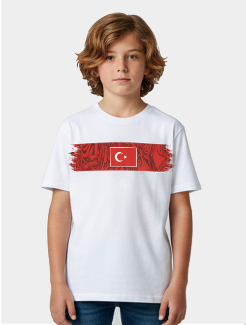 AY YILDIZ MİLLİ TAKIM TARAFTAR ÇOCUK TİŞÖRT - BEYAZ SOFT %100 PAMUK
