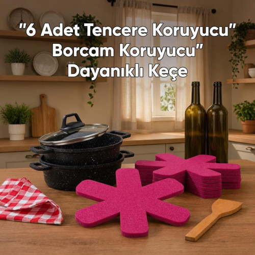 tencere borcam koruyucu keçe 6 adet